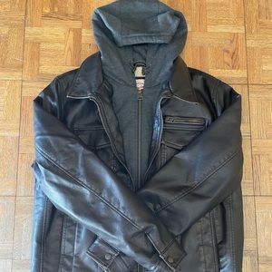 Men’s Levi’s Leather Jacket W/Hoodie